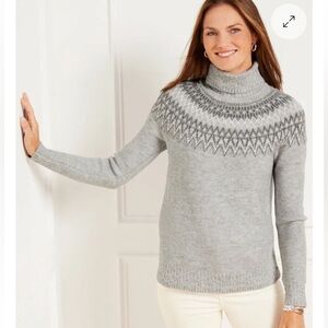 Talbots Whimsical FAIR ISLE Metallic Sweater Sz S great cond Price Firm!